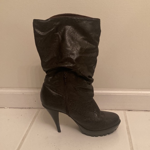 Rocawear High Heeled Boots Woth Gold Brass Snap Buttons & Side Zippers - Picture 4 of 11